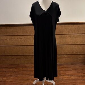 GAP Black Maxi Dress with V-Neck Knot Detail